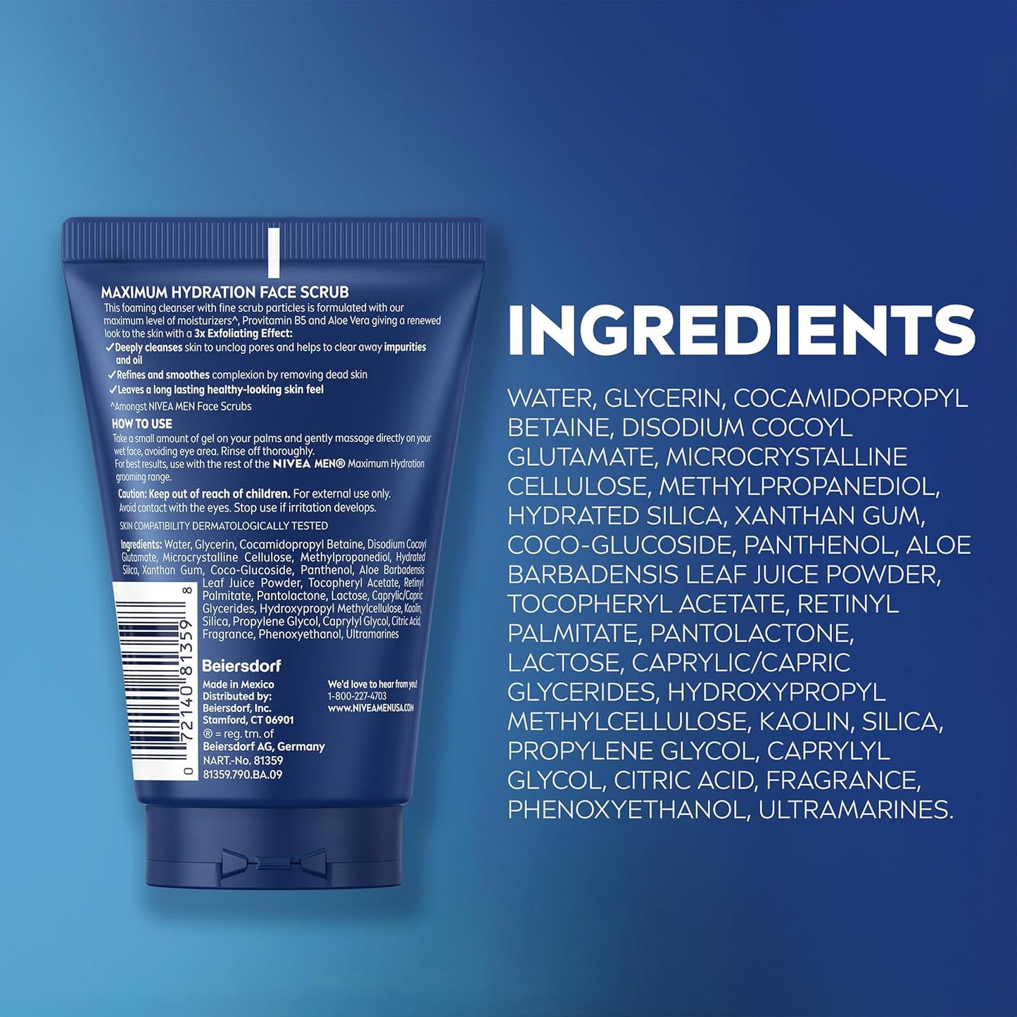 NIVEA MEN Maximum Hydration Face Scrub – Gym Bag Essential for After-Workout Deep Cleansing