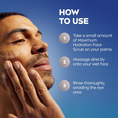 NIVEA MEN Maximum Hydration Face Scrub – Gym Bag Essential for After-Workout Deep Cleansing