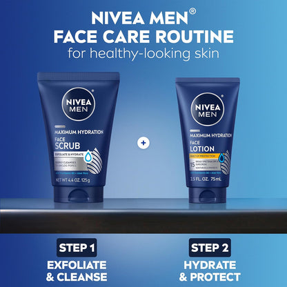 NIVEA MEN Maximum Hydration Face Scrub – Gym Bag Essential for After-Workout Deep Cleansing