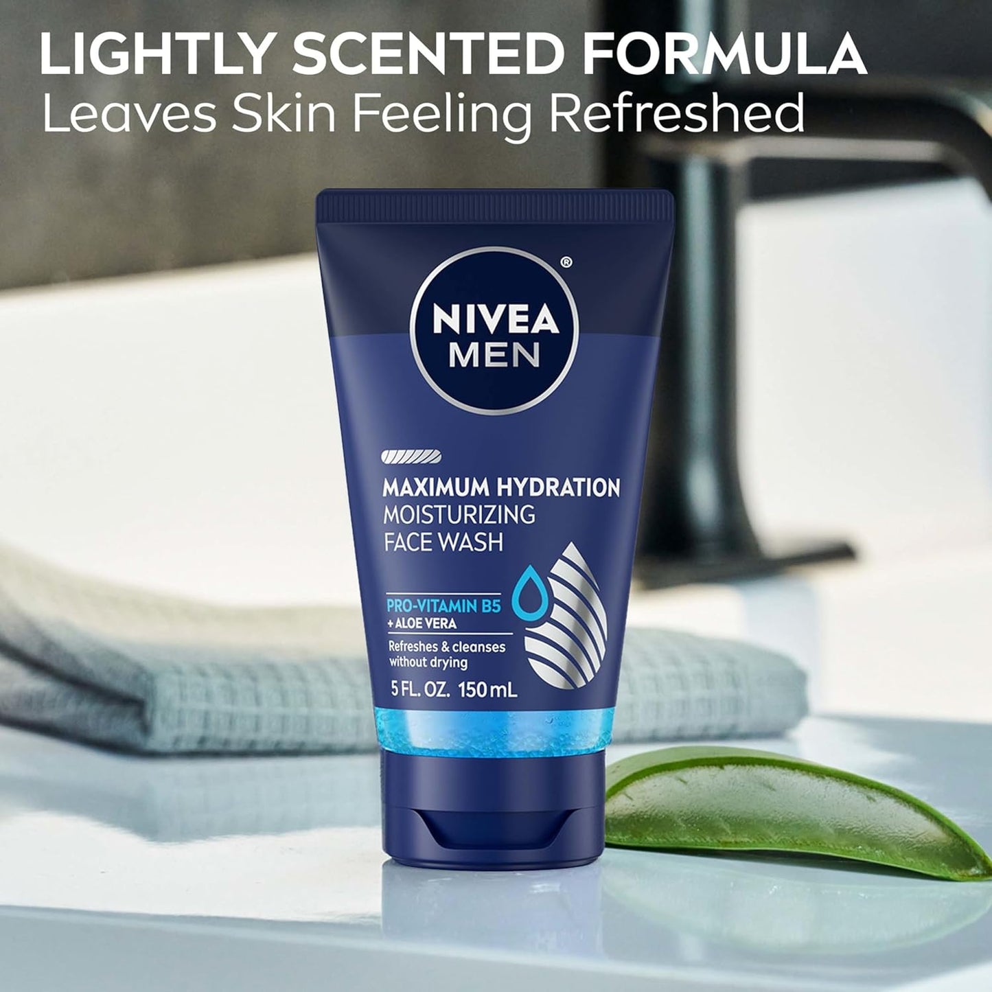 NIVEA MEN Maximum Hydration Face Wash – Holiday Stocking Stuffer for Men, Travel-Friendly Face Cleanser Gift 2-Pack