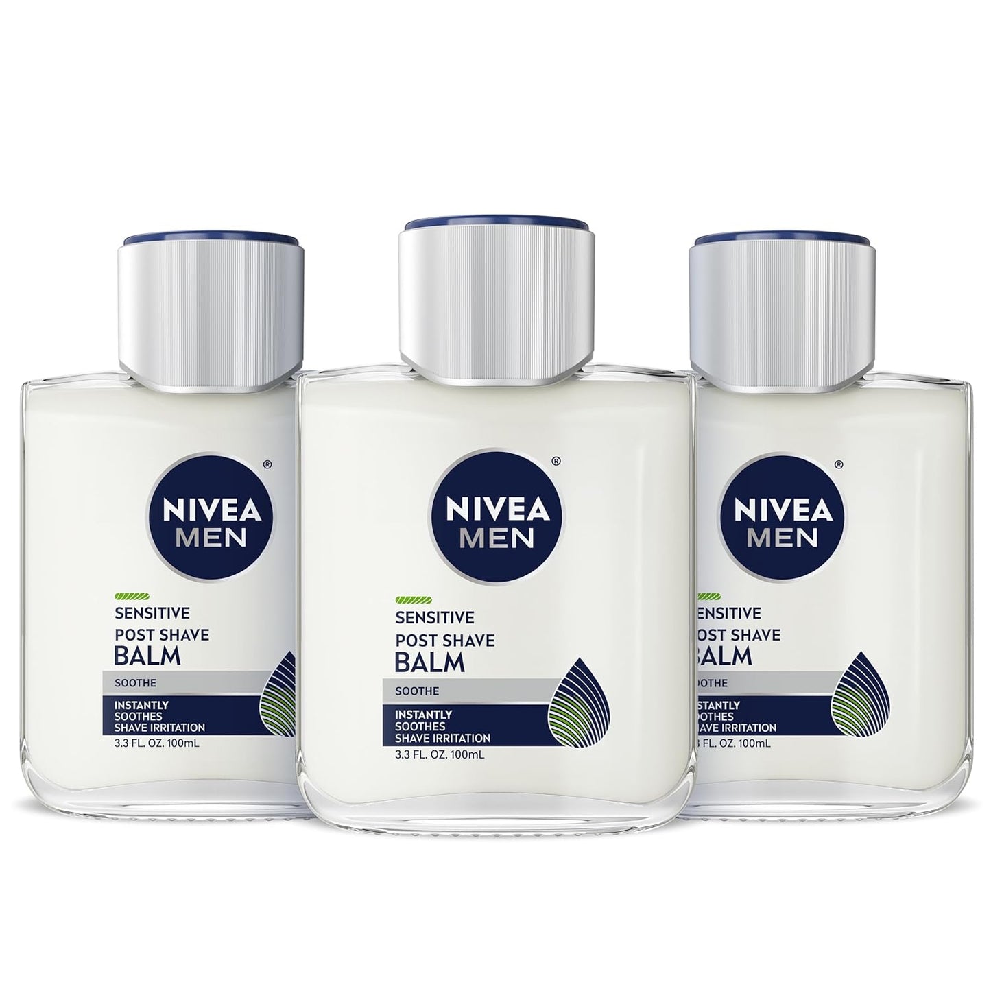 NIVEA MEN Real Madrid After Shave Balm – Gym Bag and Locker Room Ready Post Shave Care, 3.3 oz 3-Pack