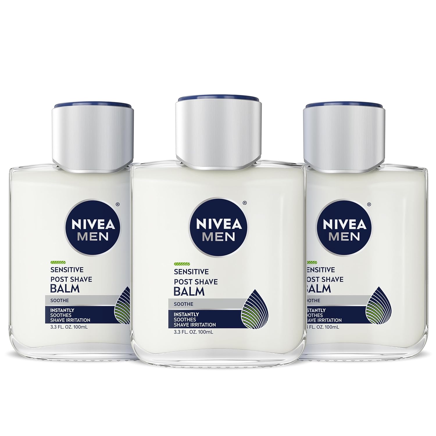 NIVEA MEN Real Madrid After Shave Balm – Gym Bag and Locker Room Ready Post Shave Care, 3.3 oz 3-Pack