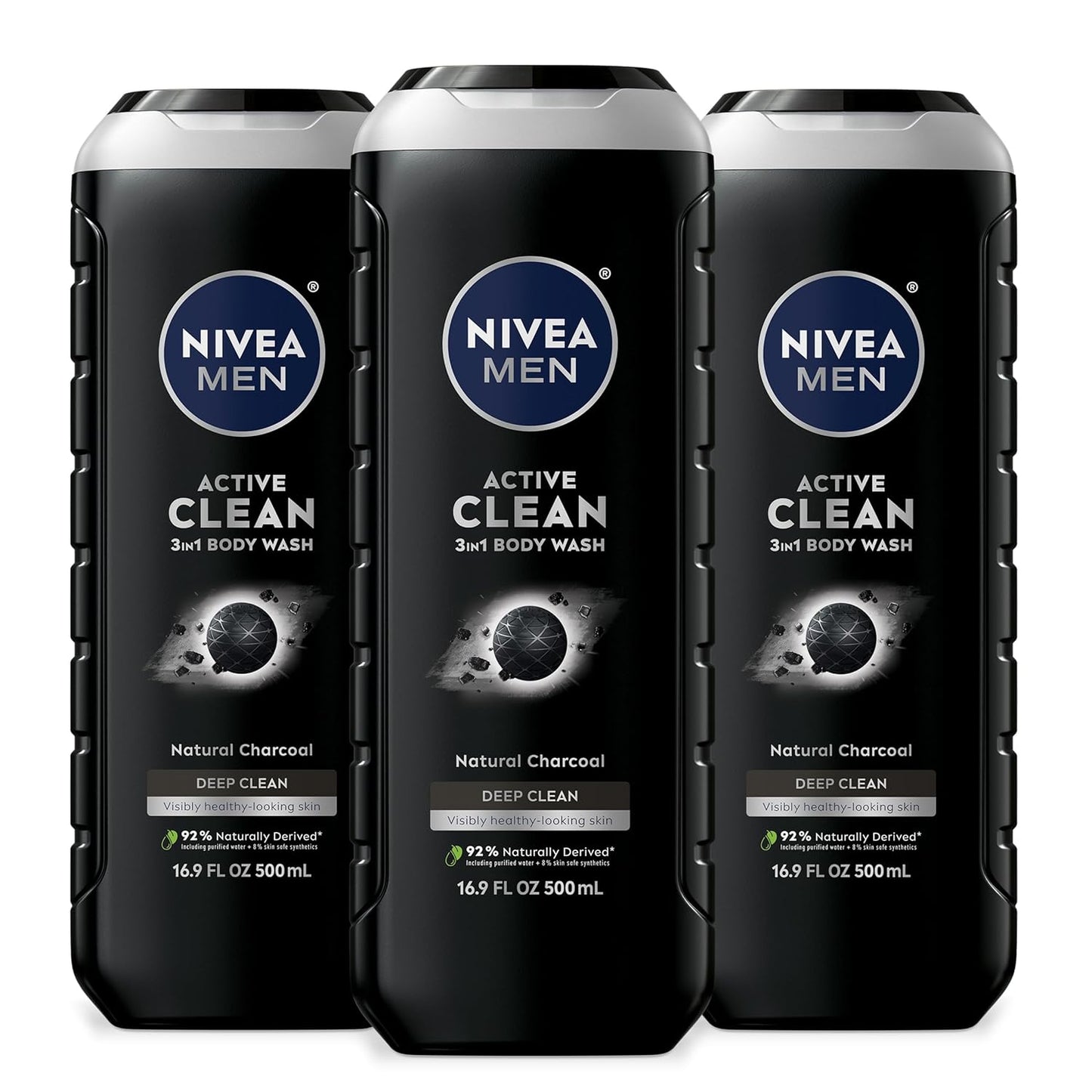 NIVEA MEN Real Madrid Charcoal 3-in-1 Body Wash – Portable Post-Match Cleansing for the Locker Room and Beyond