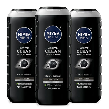 NIVEA MEN Real Madrid Charcoal 3-in-1 Body Wash – Portable Post-Match Cleansing for the Locker Room and Beyond