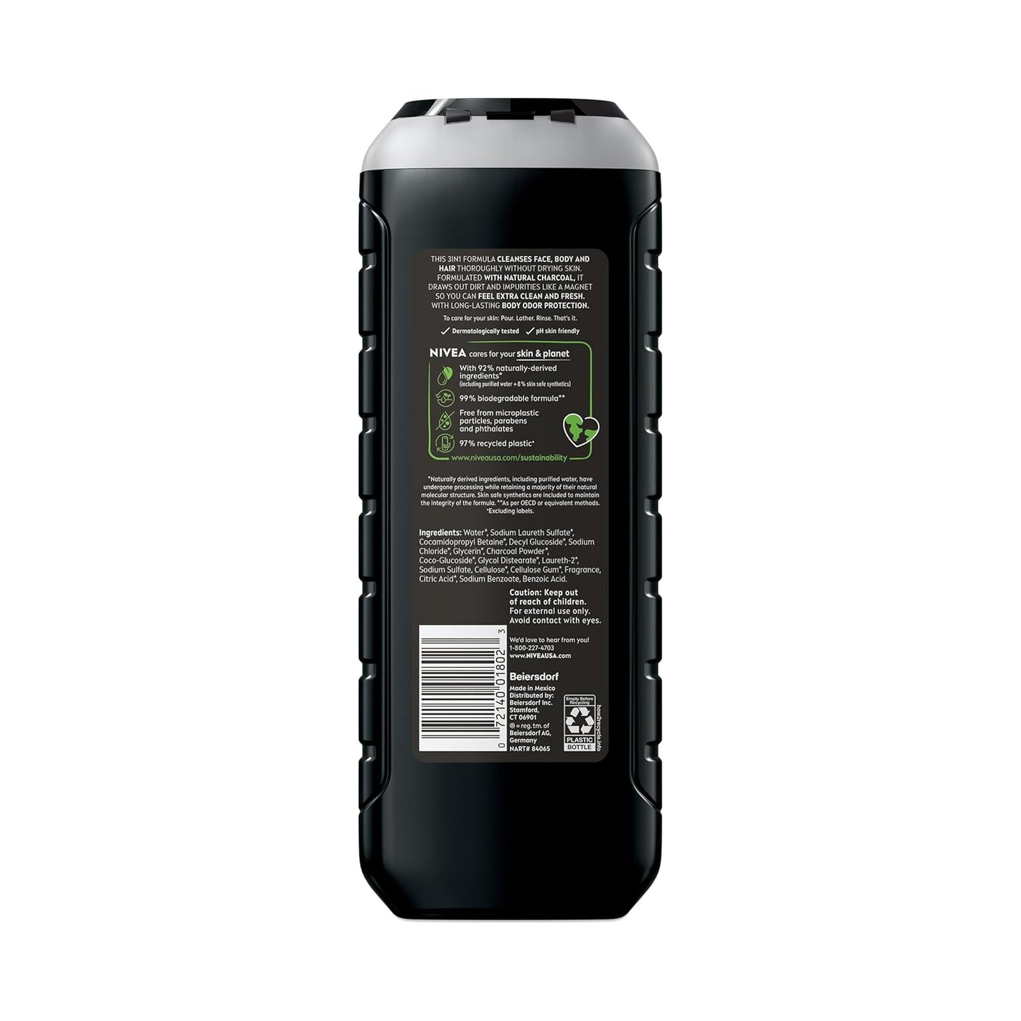 NIVEA MEN Real Madrid Charcoal 3-in-1 Body Wash – Portable Post-Match Cleansing for the Locker Room and Beyond
