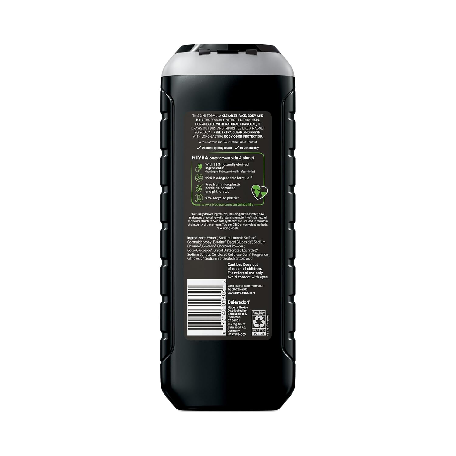 NIVEA MEN Real Madrid Charcoal 3-in-1 Body Wash – Portable Post-Match Cleansing for the Locker Room and Beyond