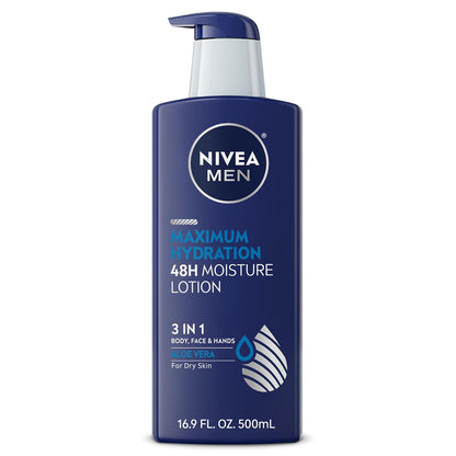 NIVEA MEN Real Madrid Moisturizer 16.9 Fl Oz – Gym Locker Room Lotion for Athletes, Fast-Absorbing Post-Workout Body Cream