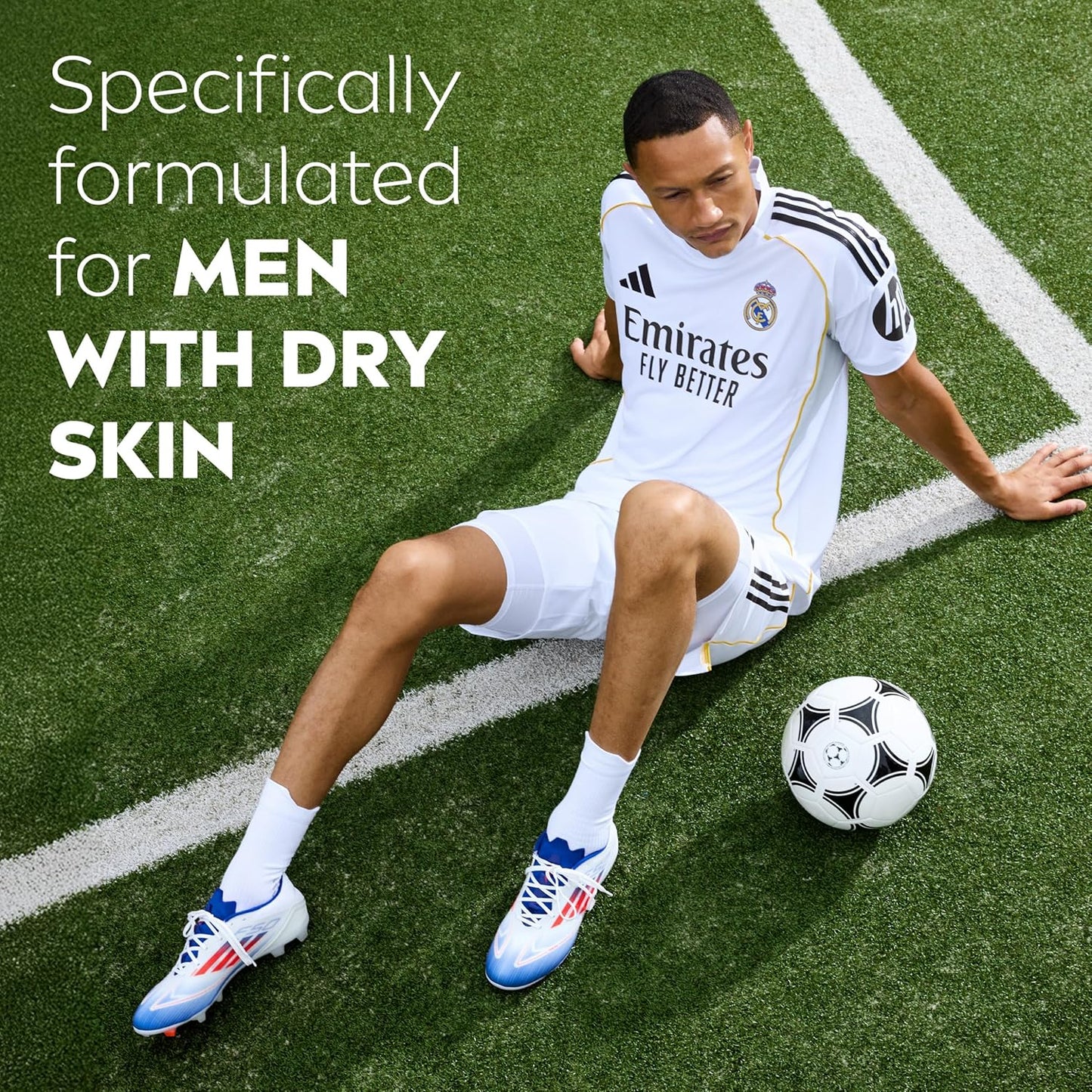 NIVEA MEN Real Madrid Moisturizer 16.9 Fl Oz – Gym Locker Room Lotion for Athletes, Fast-Absorbing Post-Workout Body Cream