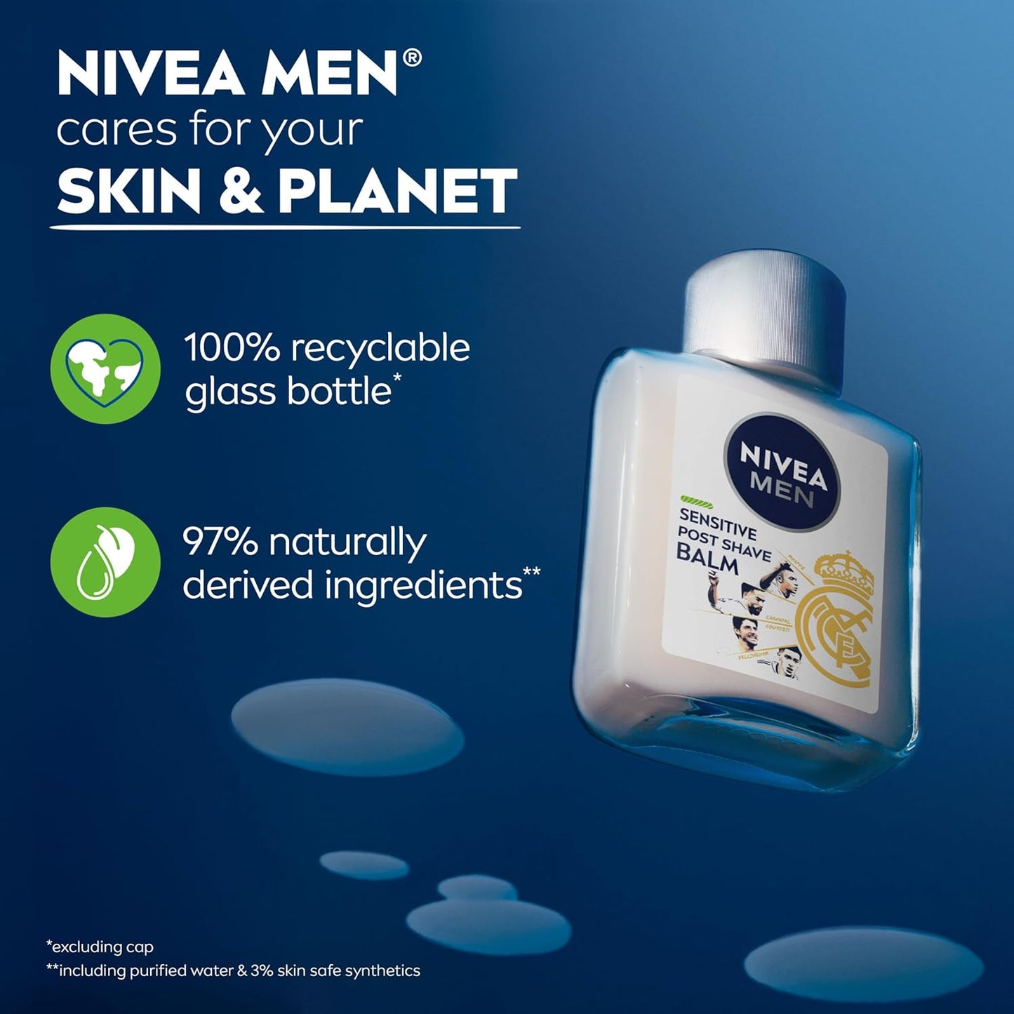 NIVEA MEN Real Madrid Post Shave Balm – Heritage Aftershave Crafted with VitaminPro Complex for Refined Daily Grooming