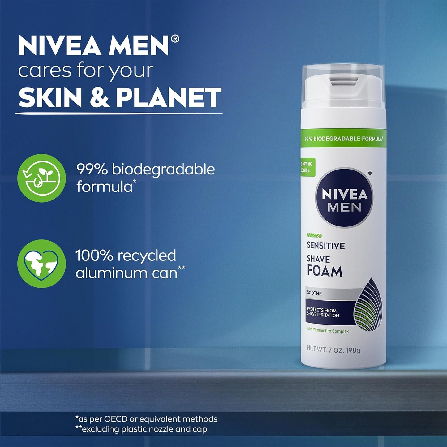 NIVEA MEN Sensitive Shave Foam – Sting-Free Sensitive Skin Shave Foam for Daily Use Without Harsh Irritants