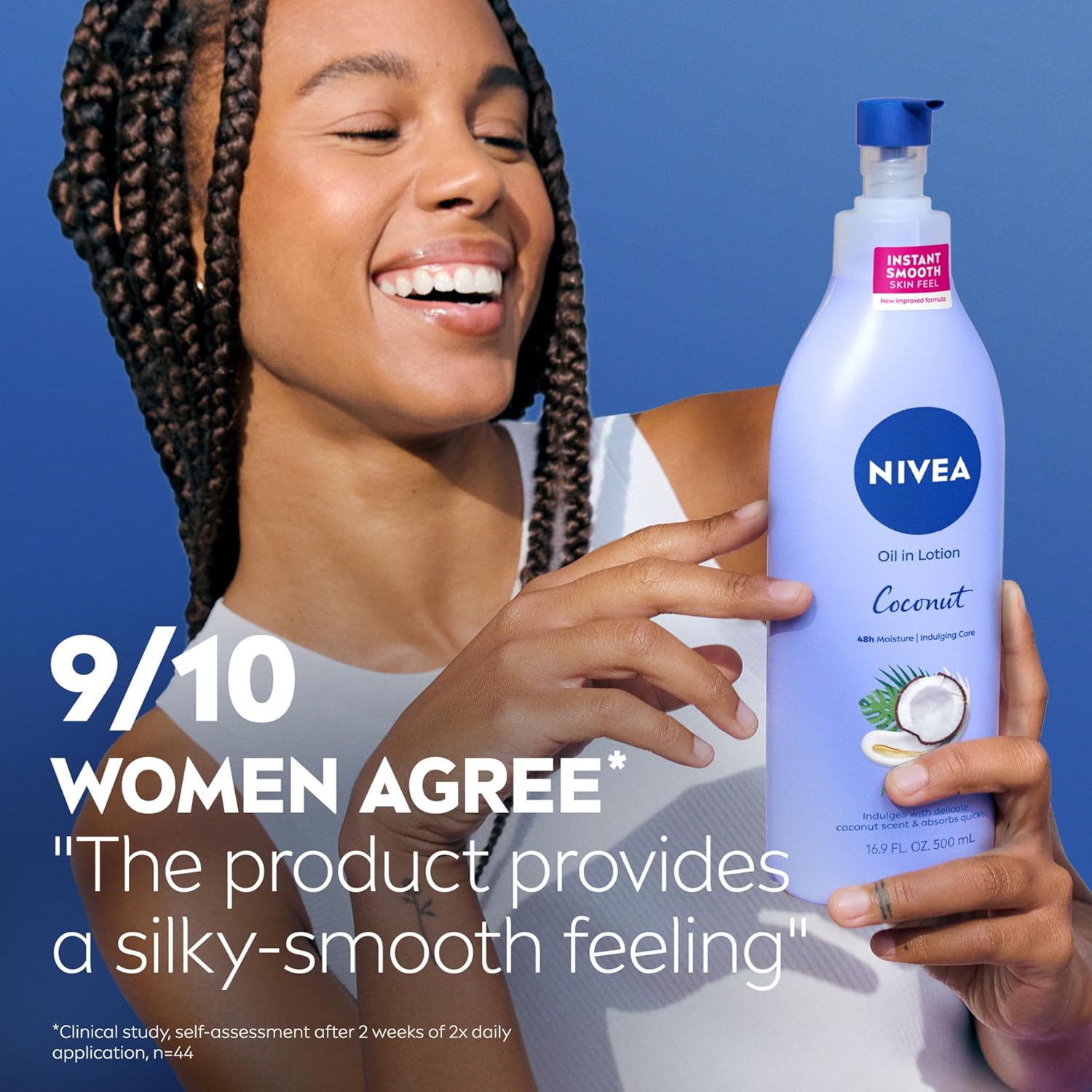 NIVEA Oil Infused Coconut and Monoi Body Lotion – Indulgent Body Lotion for a High-End Bath Aesthetic