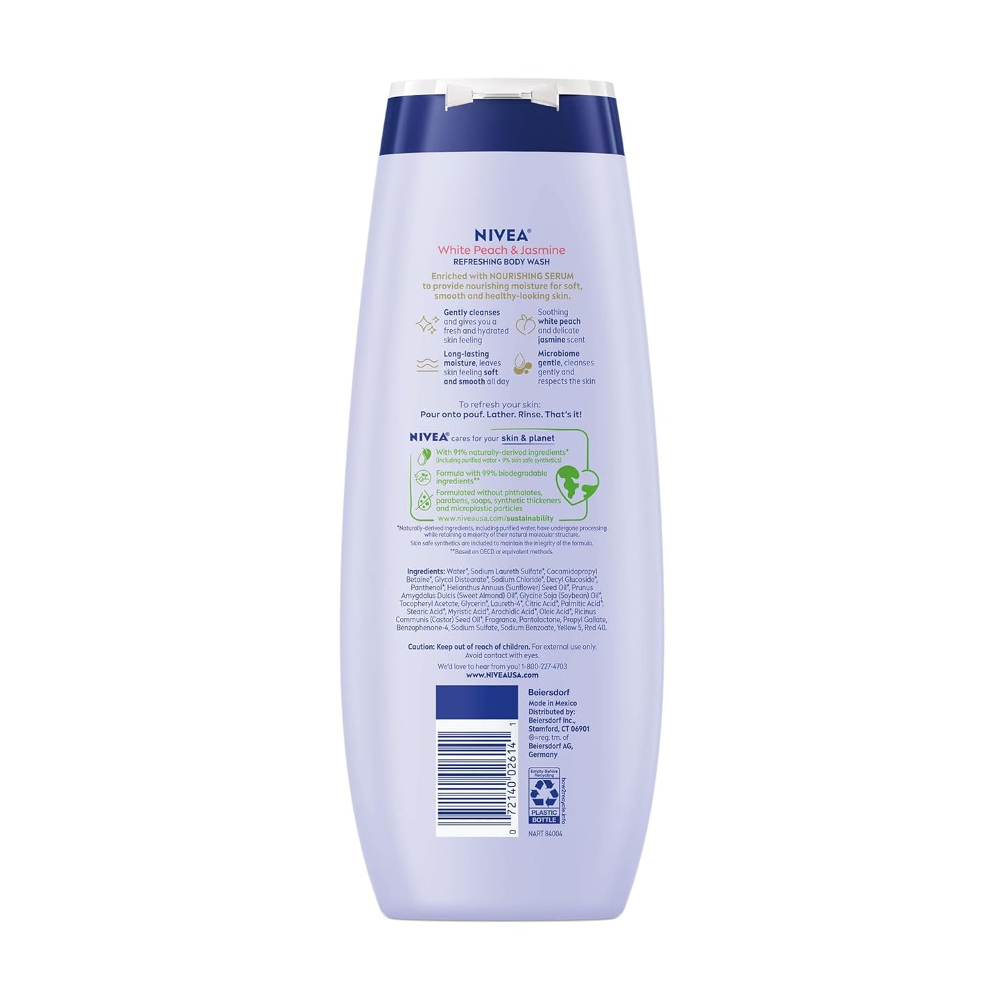 NIVEA Refreshing Body Wash with Nourishing Serum – Simple, Intentional Skincare for Clutter-Free Living, 20 Fl Oz