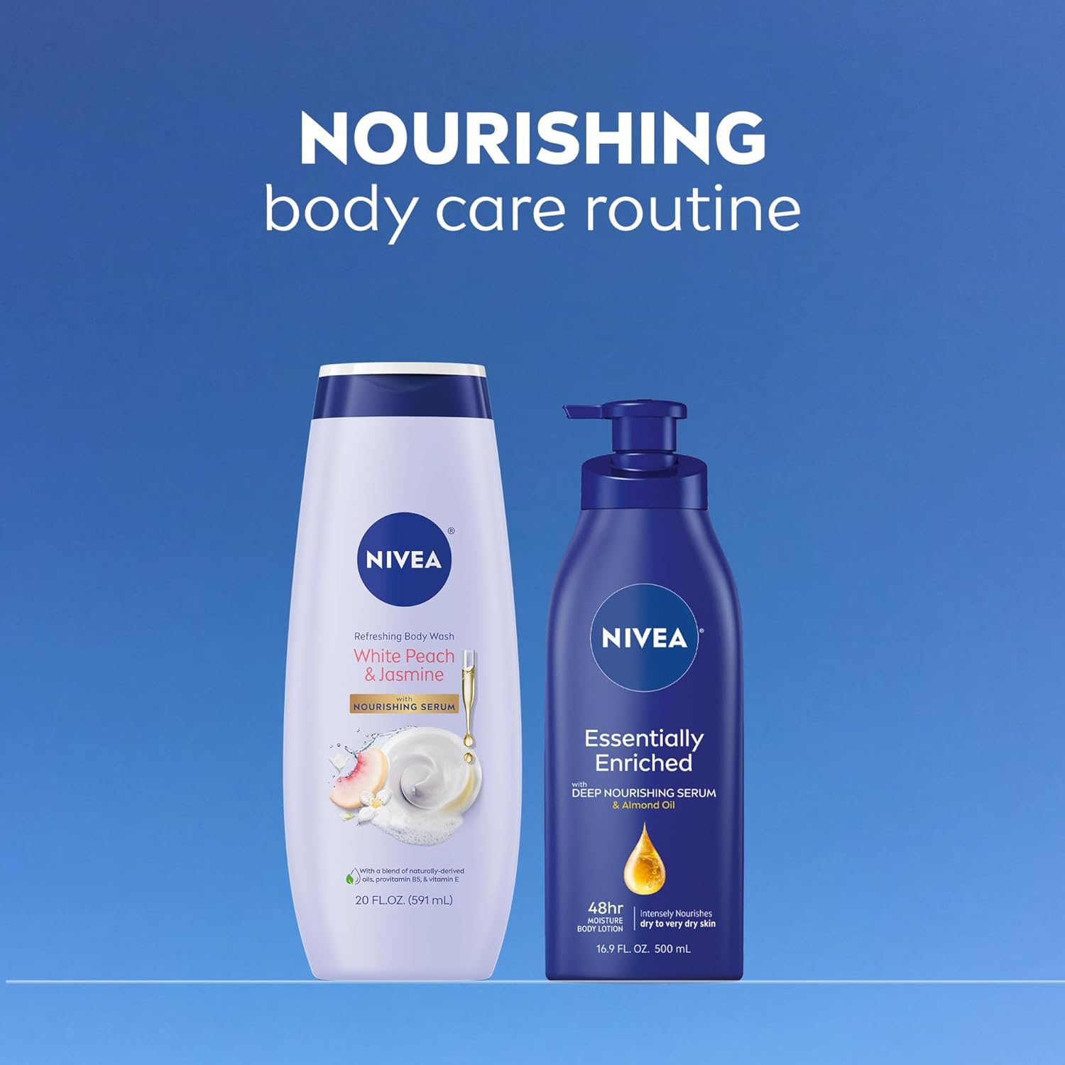 NIVEA Refreshing Body Wash with Nourishing Serum – Simple, Intentional Skincare for Clutter-Free Living, 20 Fl Oz