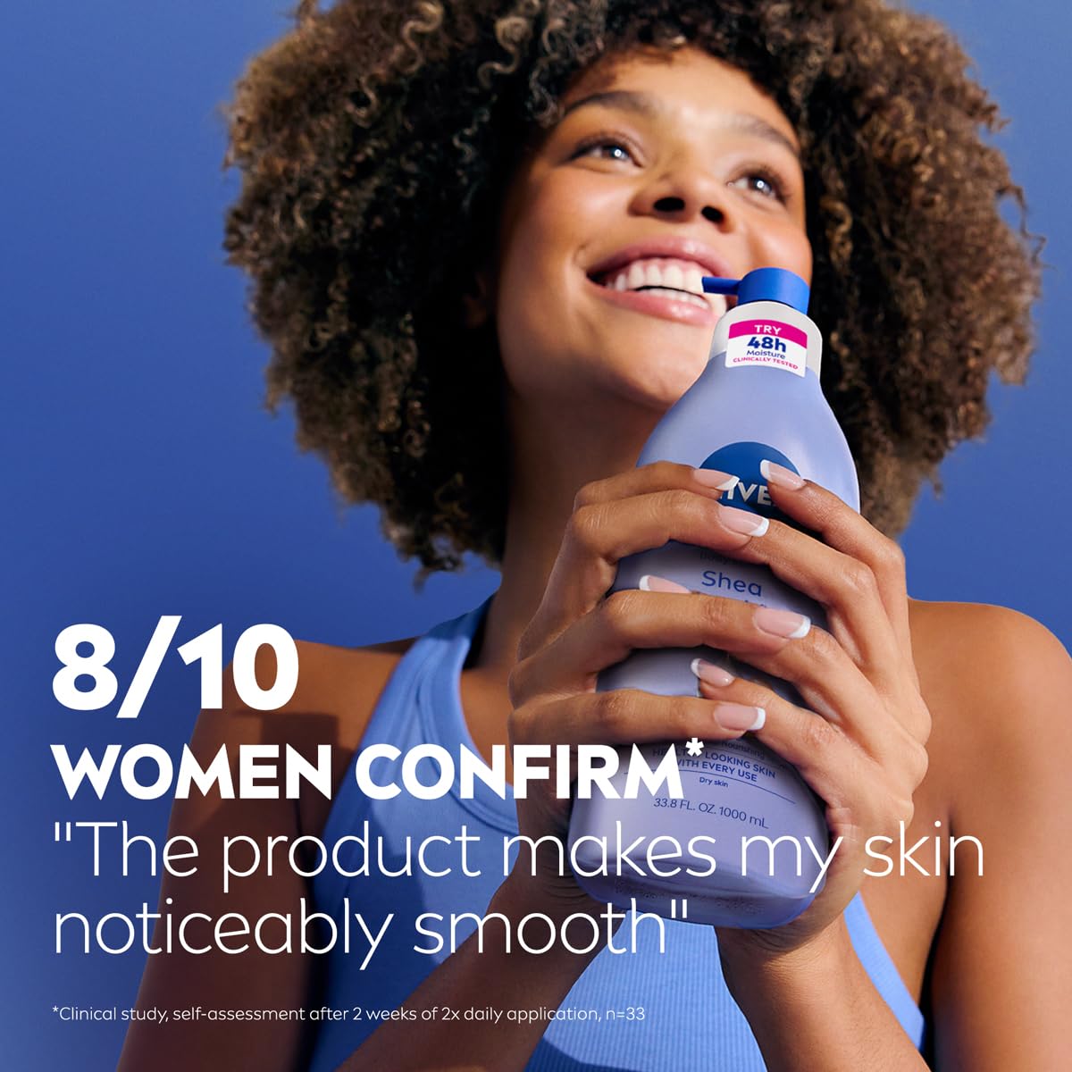 NIVEA Shea Nourish Lotion with Deep Nourishing Serum – Nightly Self-Care Body Moisturizer for Stress-Relief and Deep Hydration, 33.8 Fl Oz