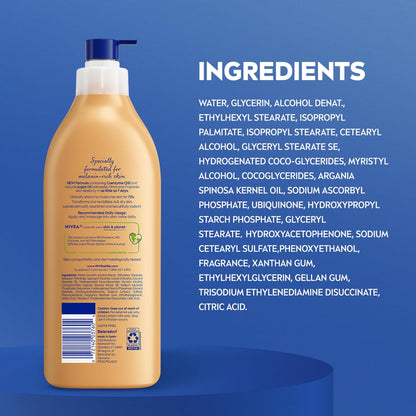 NIVEA Skin Firming Melanin Beauty & Hydration Body Lotion – Streamlined Two-Step Firming and Hydrating Routine