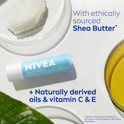NIVEA Smoothness 3-in-1 Lip Care Stick – Clean-Beauty Daily Lip Treatment for Mindful Wellness Routines