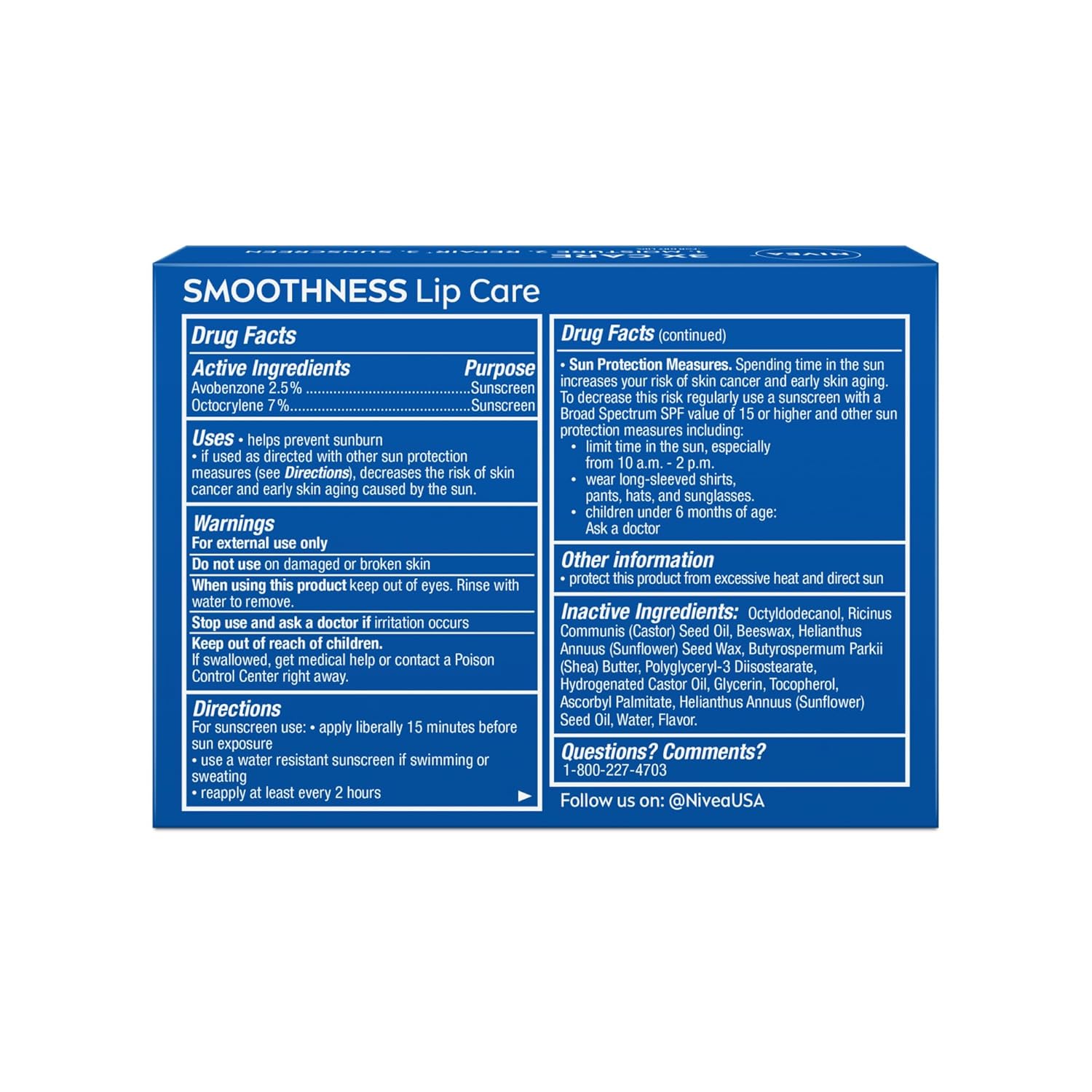 NIVEA Smoothness 3-in-1 Lip Care Stick – Clean-Beauty Daily Lip Treatment for Mindful Wellness Routines