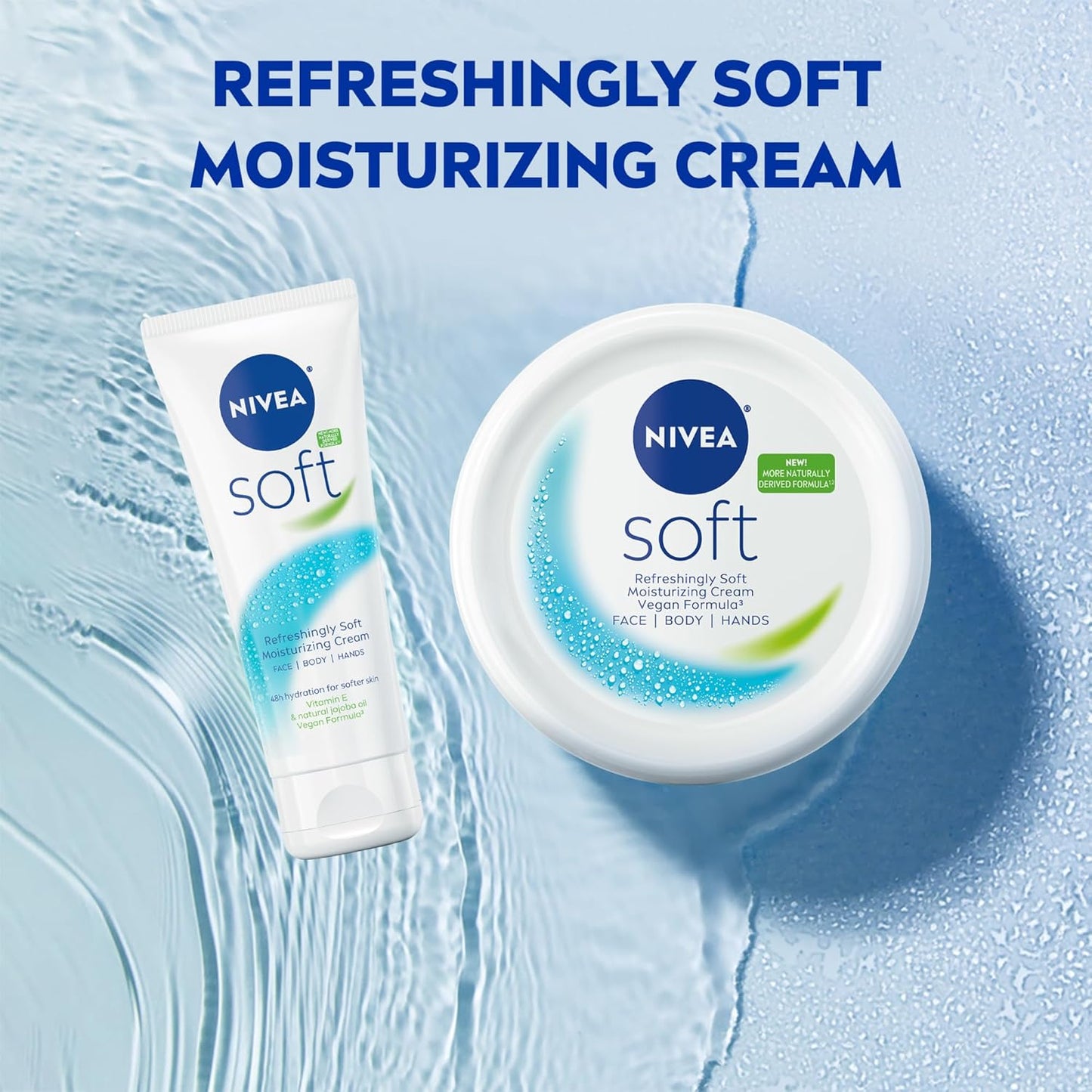 NIVEA Soft Cream – Gentle Multi-Use Lotion for Kids' Bedtime Skincare Routines, 6.8 Oz Jar