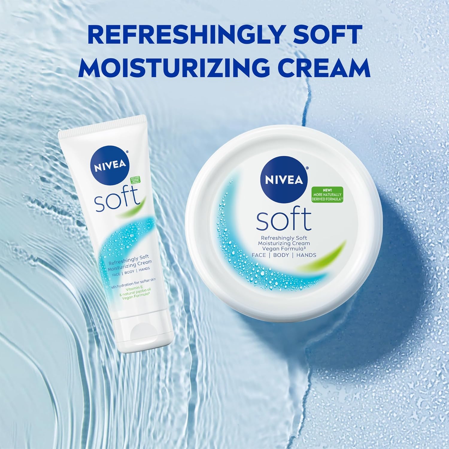 NIVEA Soft Cream – Gentle Multi-Use Lotion for Kids' Bedtime Skincare Routines, 6.8 Oz Jar