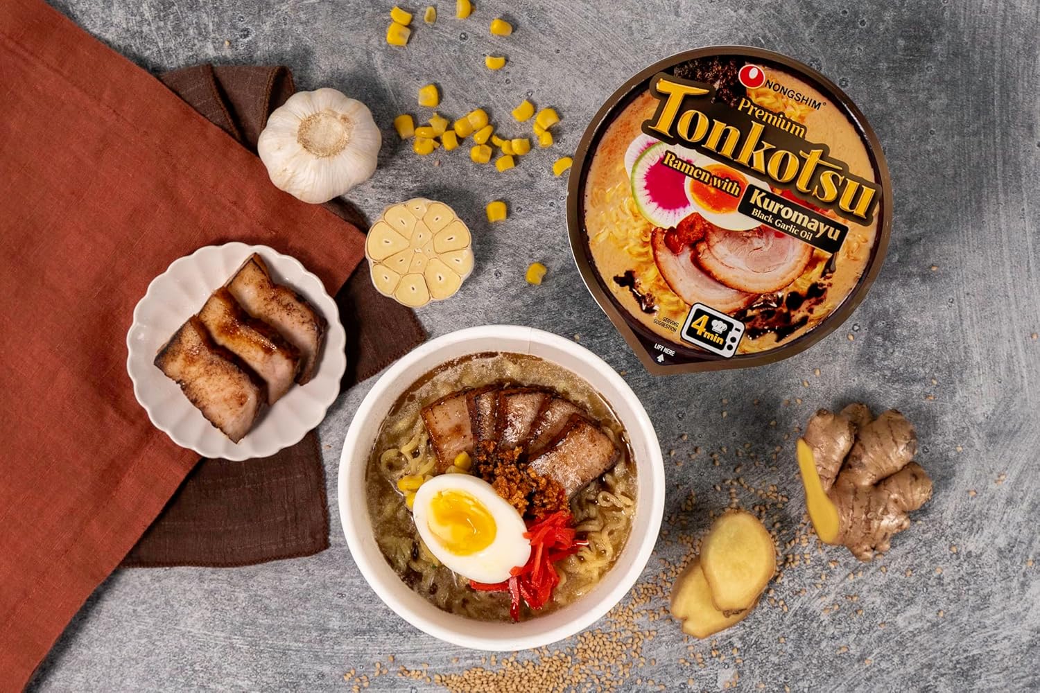 Nongshim Tonkotsu Ramen Kuromayu Noodle Big Bowl, 3.56 Ounce (Pack Of 6) – Comforting Tonkotsu Bowl for Wind-Down Evenings at Home