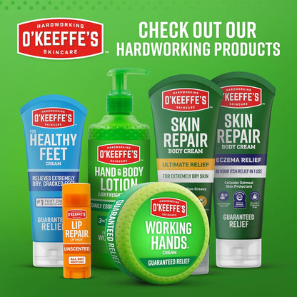 O'Keeffe's Dry Skin Relief Bundle – Daily Hydration Routine for Mature Skin, Glycerin and Vitamin E Hand, Foot, and Lip Care