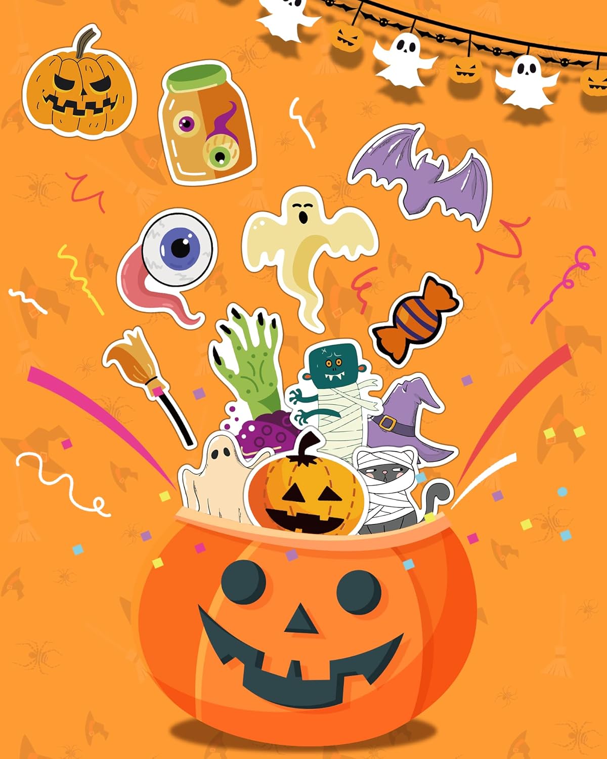 Office Halloween Stickers for Desk and Notebook – 300 Waterproof Vinyl Decals for Study Session