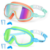Seago Swim Goggles 2 Pack – Thoughtful Gift for Grandchildren, Anti-Fog UV Eye Protection for Beach and Pool