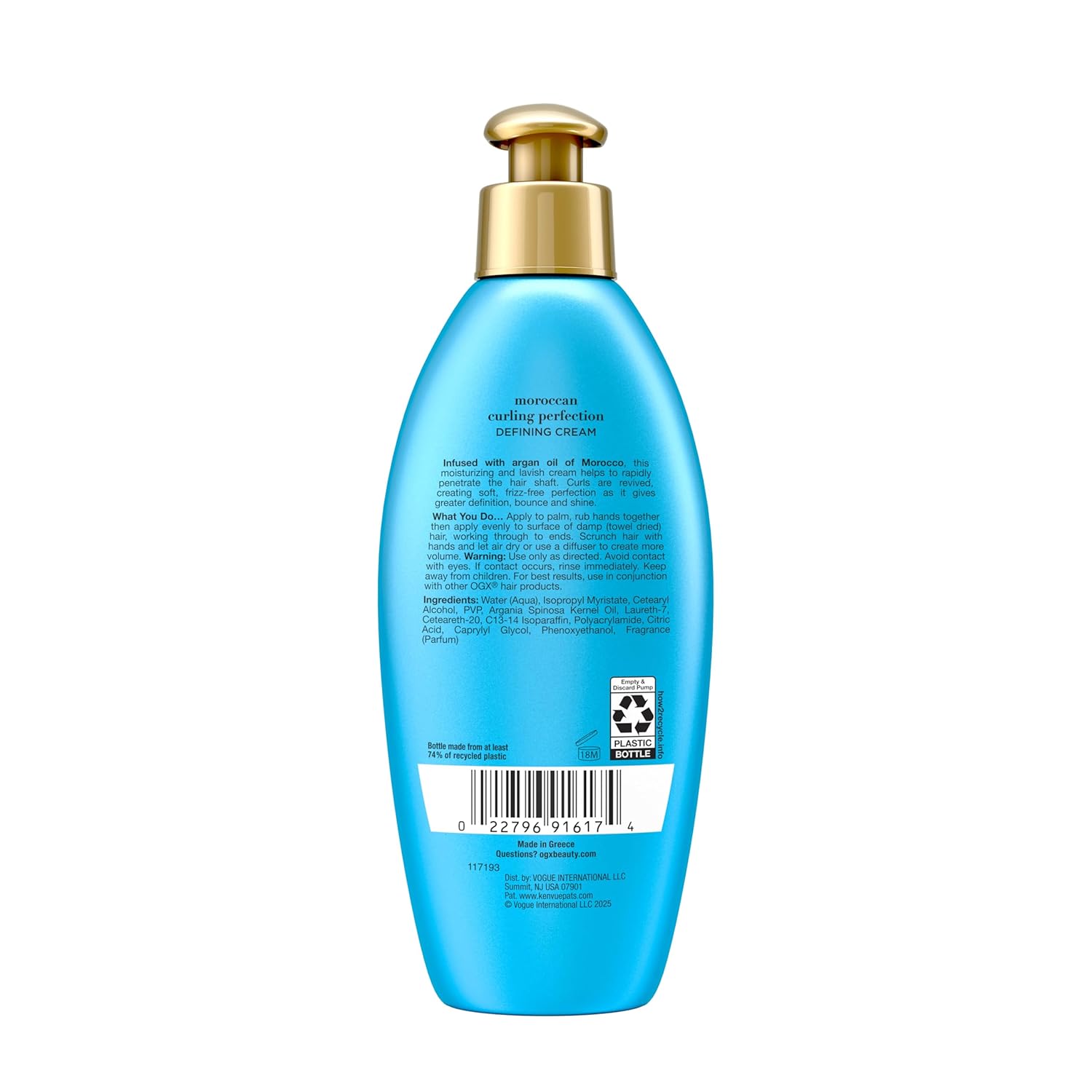 OGX Argan Oil of Morocco Curl-Defining Cream – Spa-Like Bathroom Ritual for Natural Curls, Paraben-Free and Sulfate-Surfactant-Free