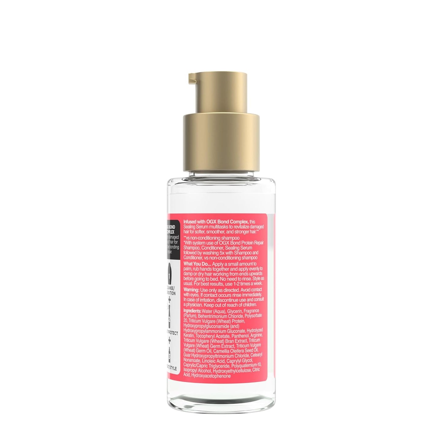 OGX Bond Protein Repair Serum – Calming Nightly Hair Treatment with Floral Scent for Frizz Control, Paraben-Free