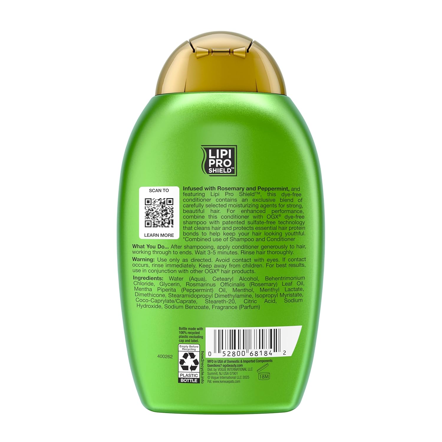 OGX Clarifying Strength + Rosemary Mint Conditioner – Holiday Gift Set Staple for the Wellness-Loved Friend, 25.4 fl oz