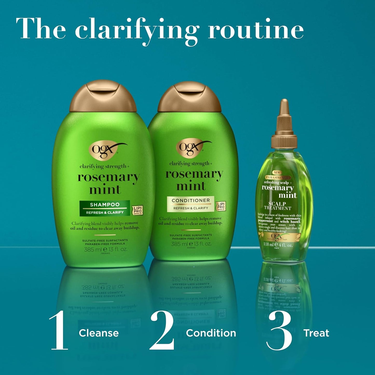 OGX Clarifying Strength + Rosemary Mint Conditioner – Holiday Gift Set Staple for the Wellness-Loved Friend, 25.4 fl oz