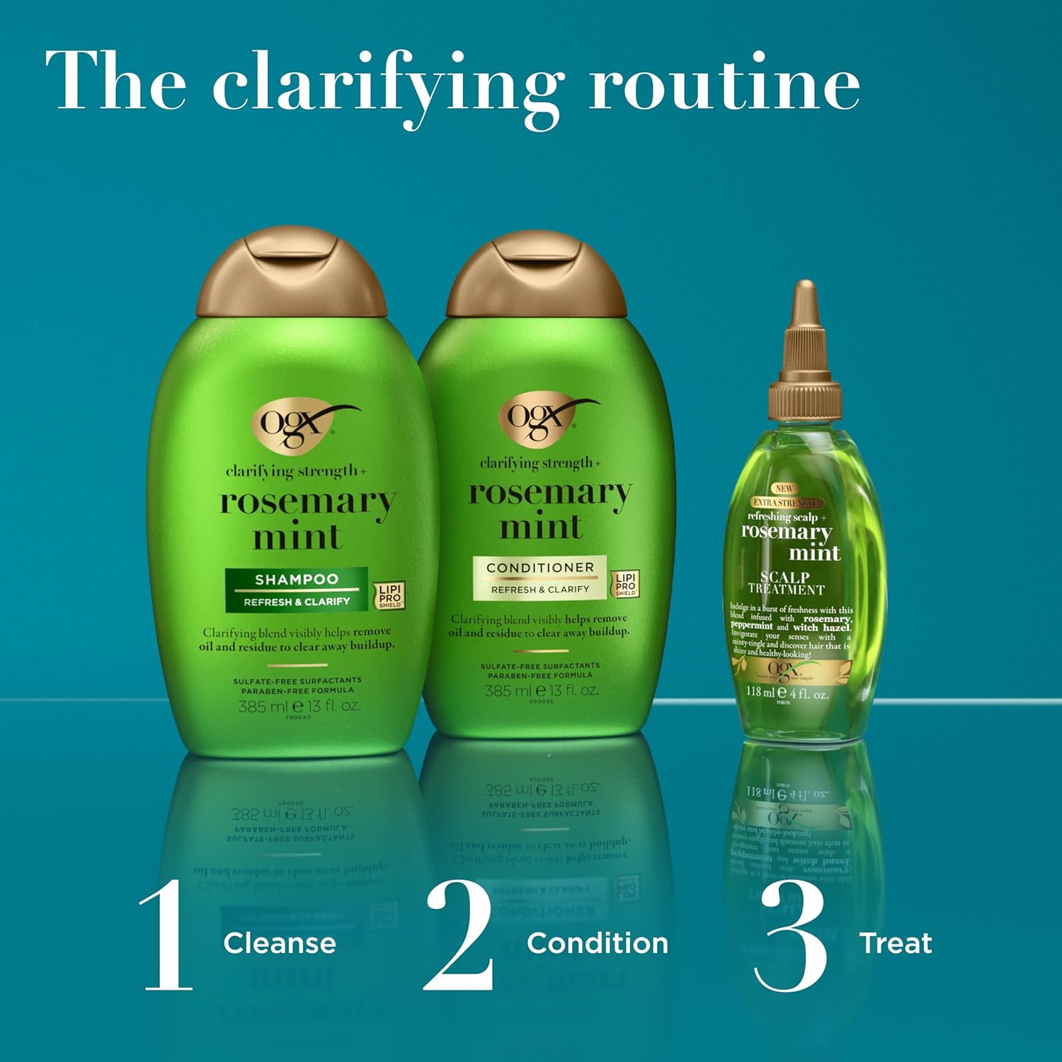 OGX Clarifying Strength + Rosemary Mint Conditioner – Holiday Gift Set Staple for the Wellness-Loved Friend, 25.4 fl oz