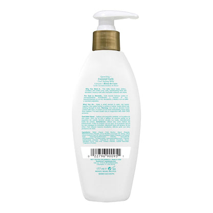 OGX Coconut Curls Frizz-Defying Milk – Elevated Curl Defining Treatment with Honey and Citrus Oil, 6 fl oz