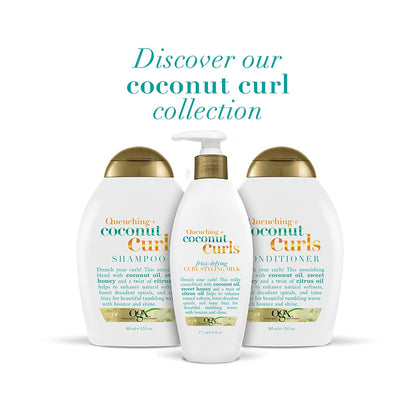 OGX Coconut Curls Frizz-Defying Milk – Elevated Curl Defining Treatment with Honey and Citrus Oil, 6 fl oz