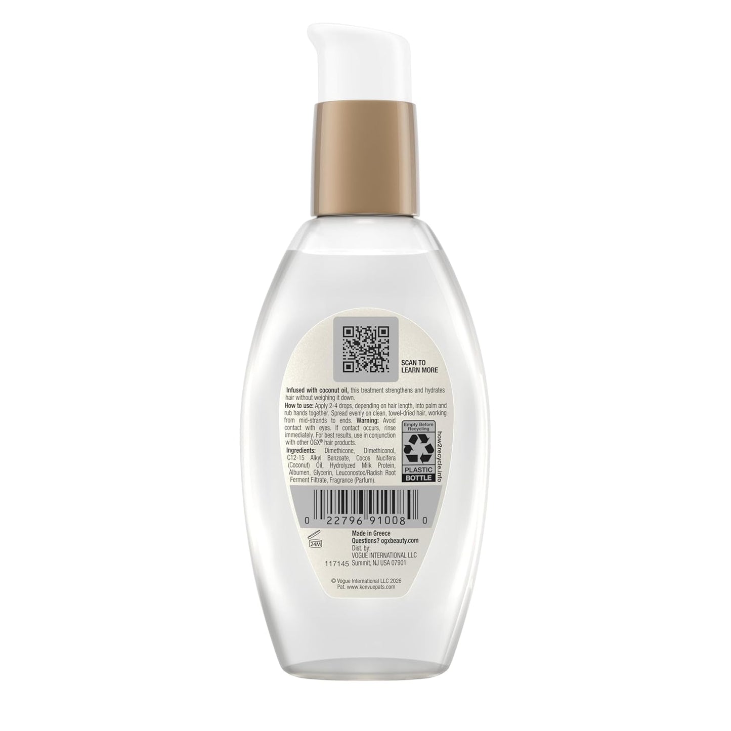 OGX Coconut Milk Anti-Breakage Serum, 4 Fl Oz – Affordable Tropical Hair Care Gift Basket Staple for Women and Teens