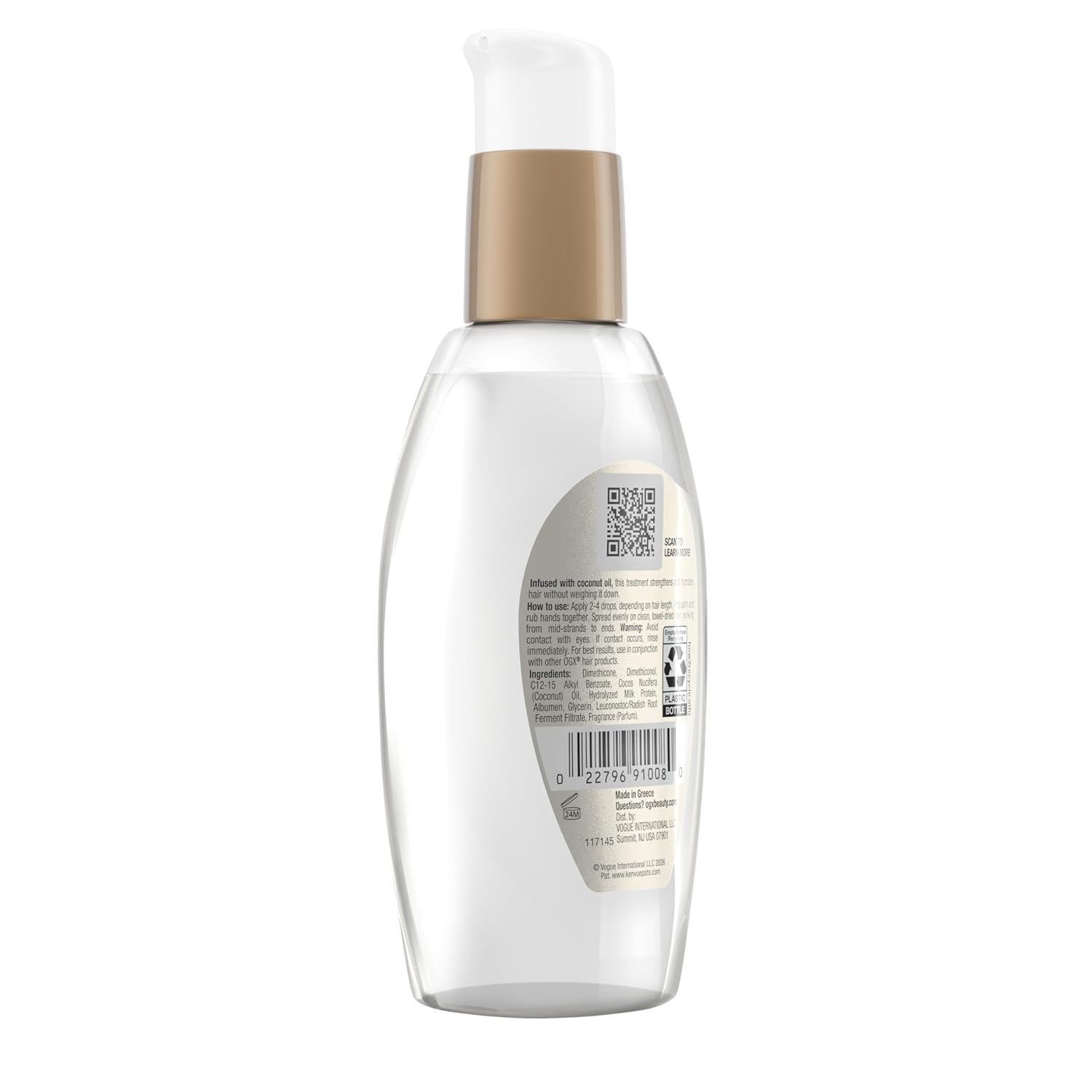 OGX Coconut Milk Anti-Breakage Serum, 4 Fl Oz – Affordable Tropical Hair Care Gift Basket Staple for Women and Teens