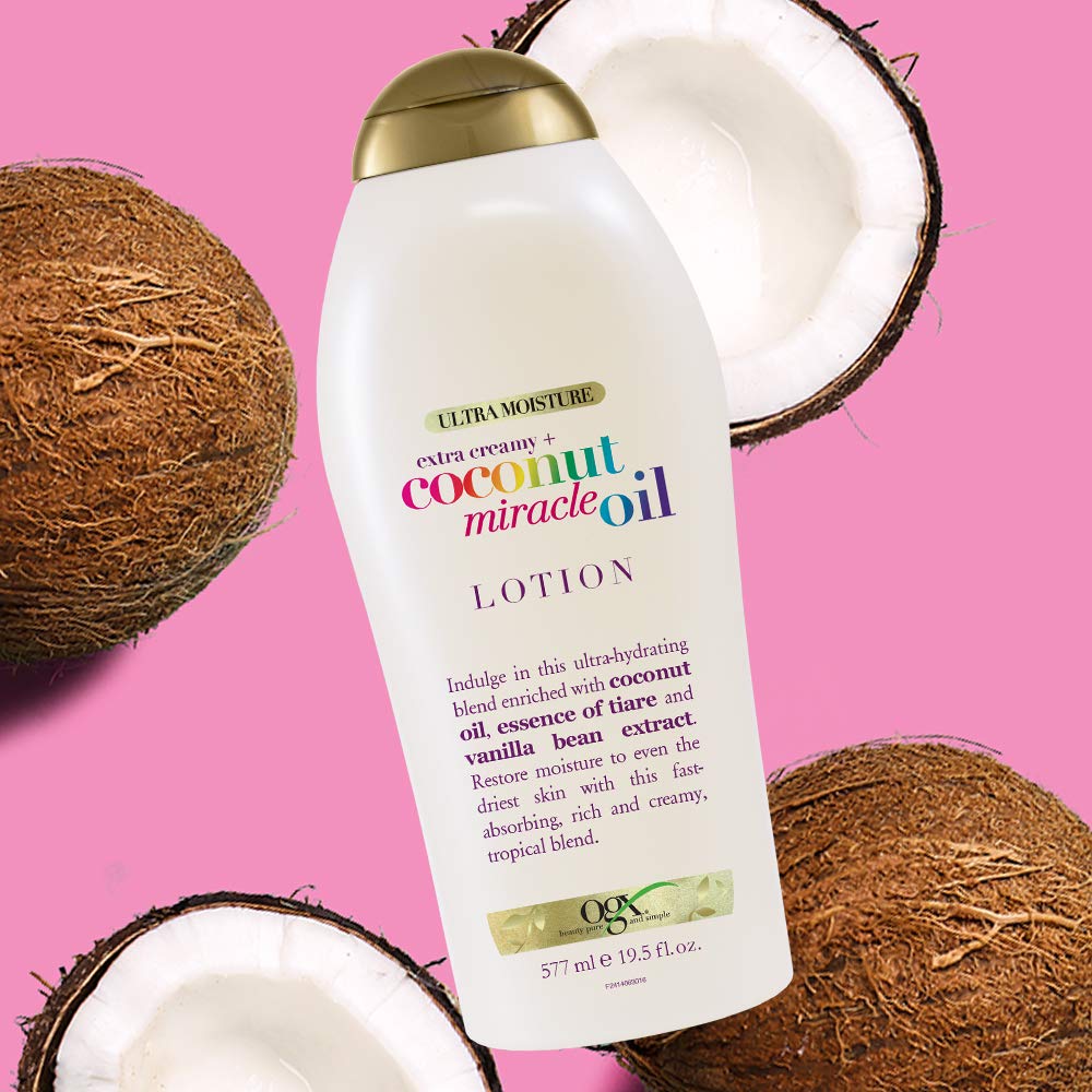 OGX Coconut Miracle Oil Body Lotion – Fast-Absorbing Paraben-Free Moisturizer for Bedtime Self-Care and Skin Health Ritual