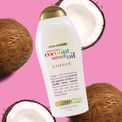 OGX Coconut Miracle Oil Body Lotion – Fast-Absorbing Paraben-Free Moisturizer for Bedtime Self-Care and Skin Health Ritual