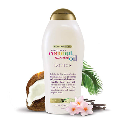 OGX Coconut Miracle Oil Body Lotion – Fast-Absorbing Paraben-Free Moisturizer for Bedtime Self-Care and Skin Health Ritual