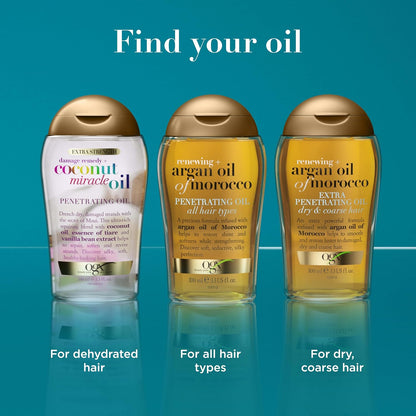 OGX Coconut Miracle Oil – Mindful Beauty Ritual Oil for Thick, Frizz-Prone Hair, 3.3 Fl Oz