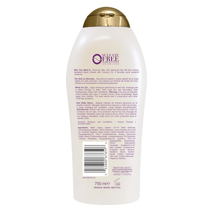 OGX Extra Strength Damage Remedy Shampoo – High-End Hydration with Vanilla Bean Extract, Refined Frizz Control for Discerning Users