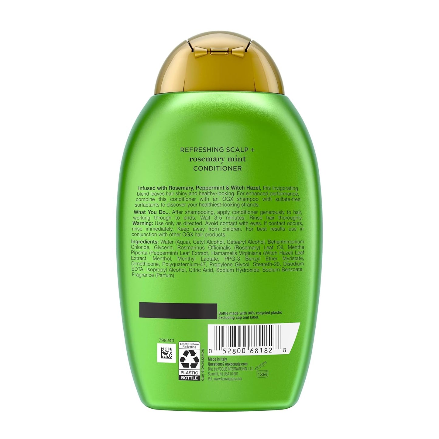 OGX Extra Strength Rosemary Mint Conditioner – Cooling Tingling Conditioner for Sensory Yoga-Room Refresh
