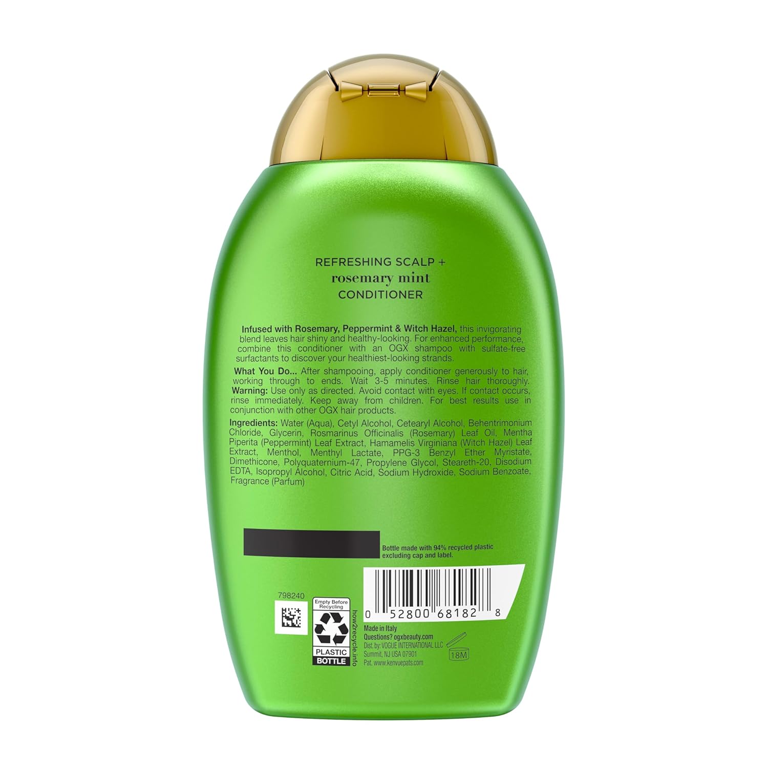 OGX Extra Strength Rosemary Mint Conditioner – Cooling Tingling Conditioner for Sensory Yoga-Room Refresh