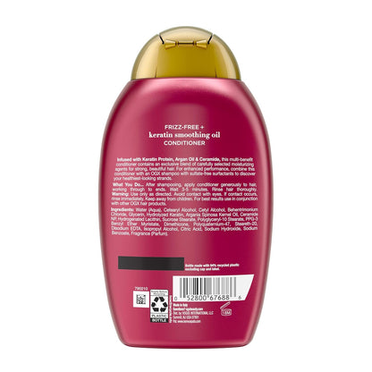 OGX Frizz-Free + Keratin Smoothing Conditioner – Fragrance-Forward Haircare for Stress-Relief Evenings