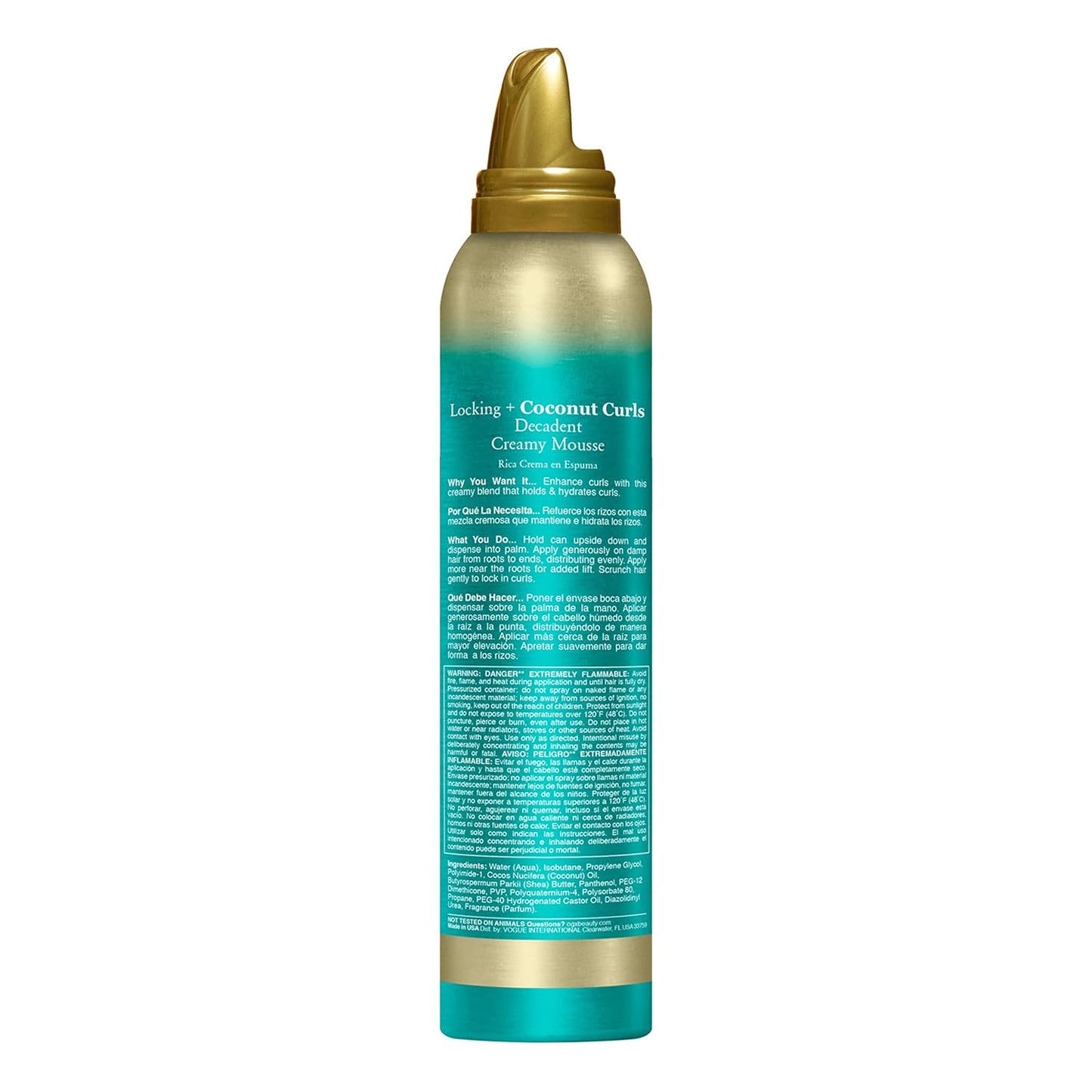 OGX Locking + Coconut Curls Mousse – Valentine's Day Gift for Women with Curly or Coily Hair, 7.9 Ounce