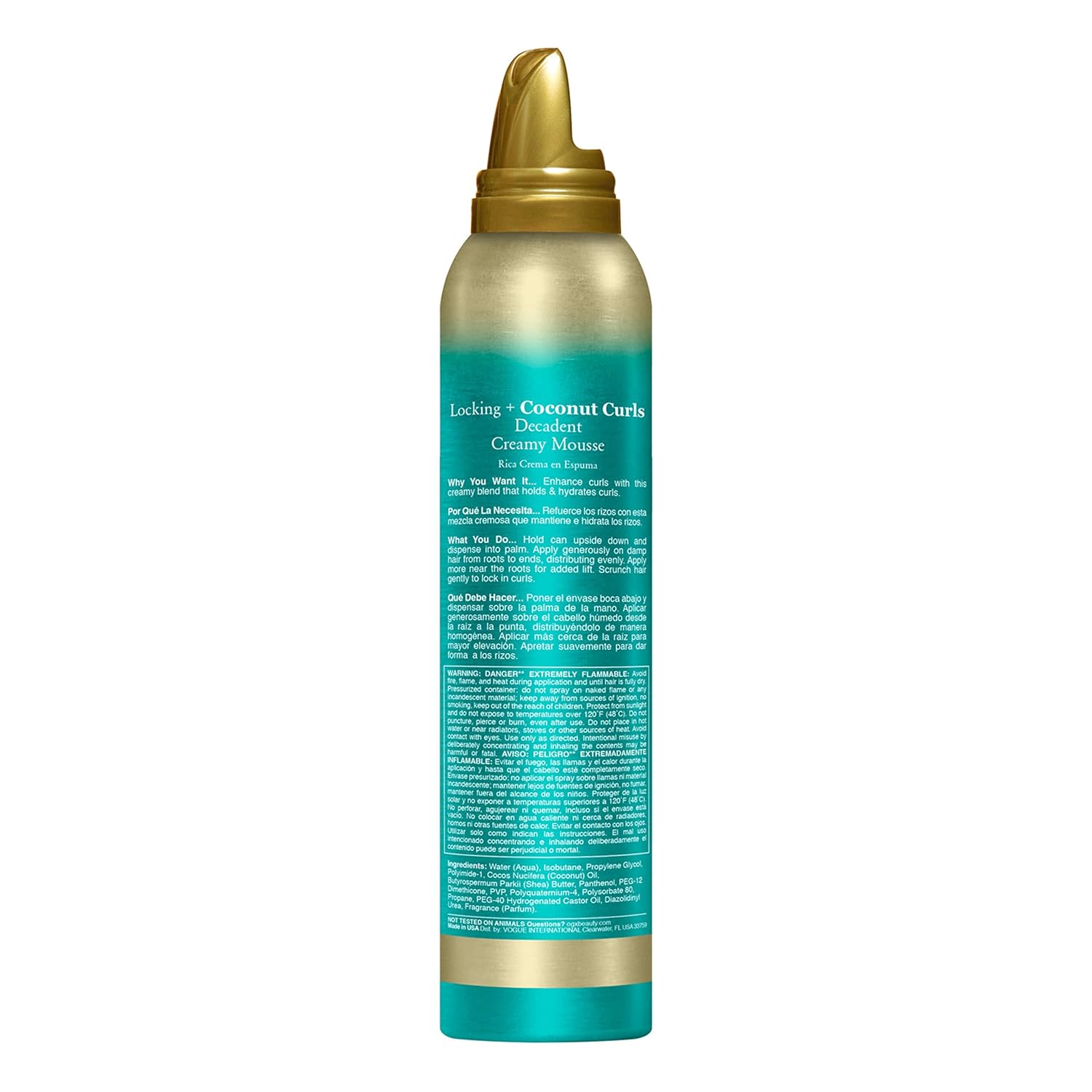 OGX Locking + Coconut Curls Mousse – Valentine's Day Gift for Women with Curly or Coily Hair, 7.9 Ounce