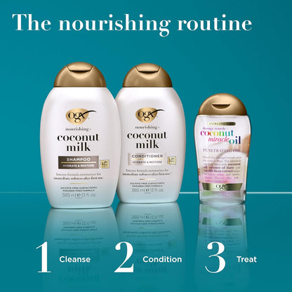 OGX Nourishing Coconut Hair Care Duo – Streamlined Sulfate Free Hair Routine, Effortless Moisture for Intentional Living