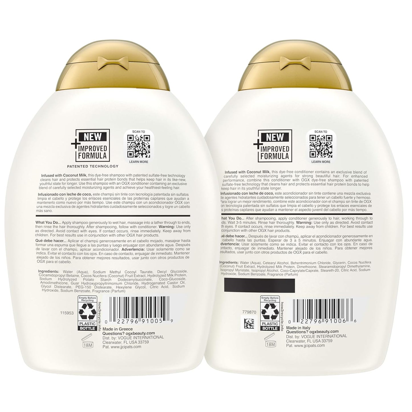 OGX Nourishing Coconut Hair Care Duo – Streamlined Sulfate Free Hair Routine, Effortless Moisture for Intentional Living