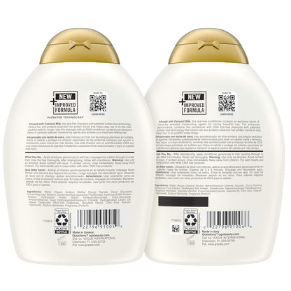 OGX Nourishing Coconut Hair Care Duo – Streamlined Sulfate Free Hair Routine, Effortless Moisture for Intentional Living