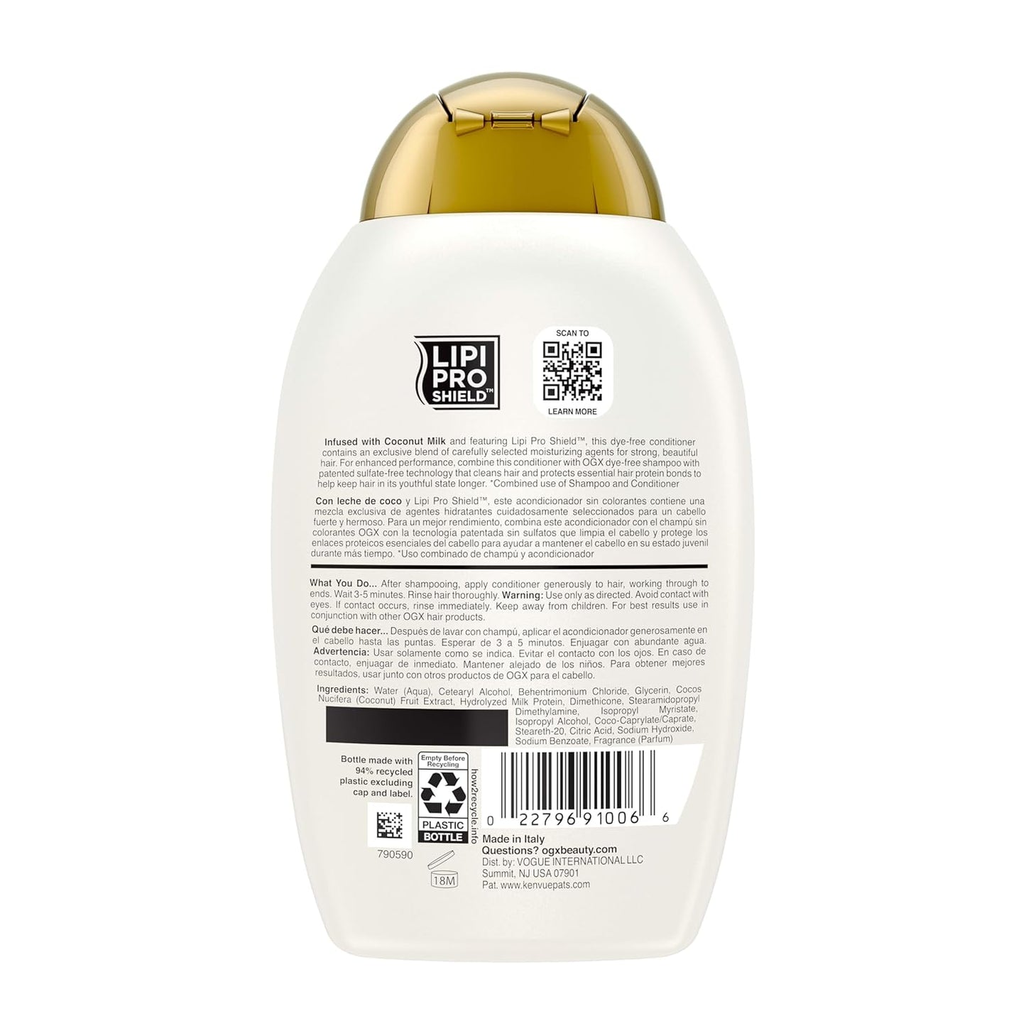 OGX Nourishing + Coconut Milk Conditioner – Holiday Gift Idea for Mom, Paraben and Sulfate Free Repair Treatment